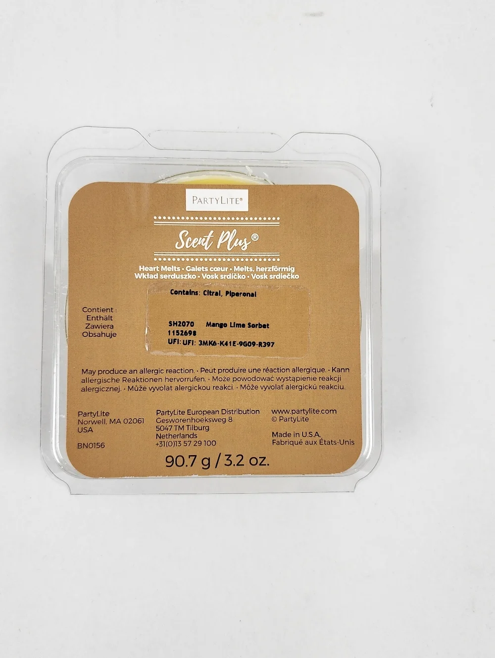 Partylite Blueberry Lemonade & Mango Lime Sorbet Heart-Shaped Wax Melt (4) Packs - Picture 4 of 5